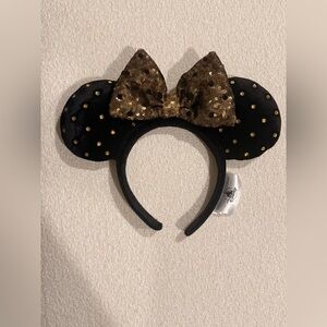 Disney Black and Gold Sequin Bow Headband
